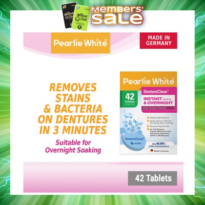 PEARLIE WHITE® - DentureClean Denture Cleansing Tablets (For Instant Cleaning & Overnight Soaking) 42s