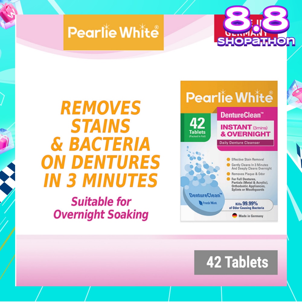 Denture Cleansing Tablets (For Instant Cleaning & Overnight Soaking) 42s
