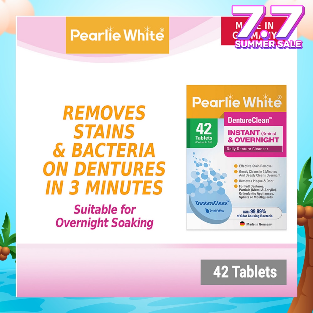 Denture Cleansing Tablets (For Instant Cleaning & Overnight Soaking) 42s