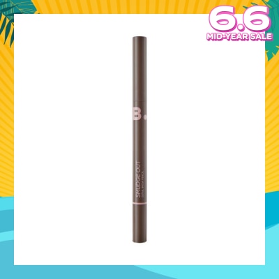 BANILA CO B. By Banila Smudge Out Detail Brow Pencil (01 Deep Brown), Hexagonal Dagger Shaped Long Lasting Eyebrow Auto Pencil 0.3g