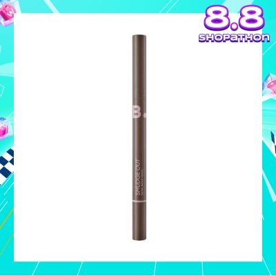 BANILA CO B. By Banila Smudge Out Detail Brow Pencil (01 Deep Brown), Hexagonal Dagger Shaped Long Lasting Eyebrow Auto Pencil 0.3g