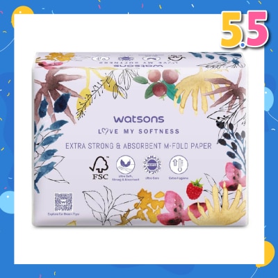 WATSONS X Flower Extra Strong And Absorbent M Fold Paper (Extra Strong and Absorbent) 250s