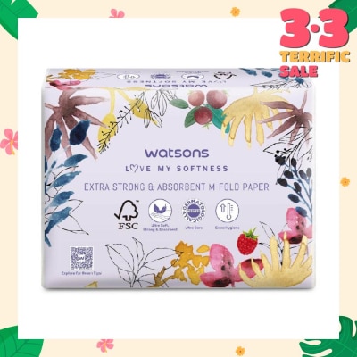 WATSONS X Flower Extra Strong And Absorbent M Fold Paper (Extra Strong and Absorbent) 250s