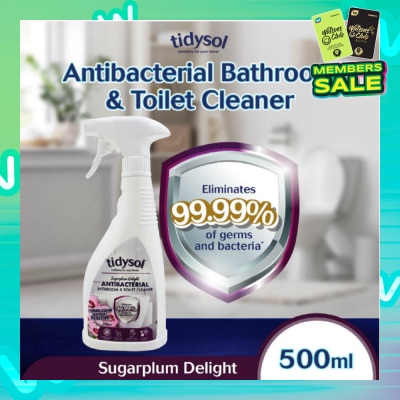 TIDYSOL Sugarplum Delight Antibacterial Bathroom & Toilet Cleaner (Eliminates 99.99% Of Germs And Bacteria, Shining Clean And Stain Dissolving) 500ml