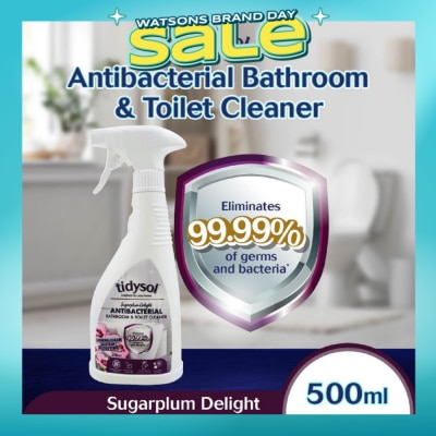 TIDYSOL - Sugarplum Delight Antibacterial Bathroom & Toilet Cleaner (Eliminates 99.99% Of Germs And Bacteria, Shining Clean And Stain Dissolving) 500ml