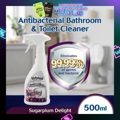 TIDYSOL Sugarplum Delight Antibacterial Bathroom & Toilet Cleaner (Eliminates 99.99% Of Germs And Bacteria, Shining Clean And Stain Dissolving) 500ml