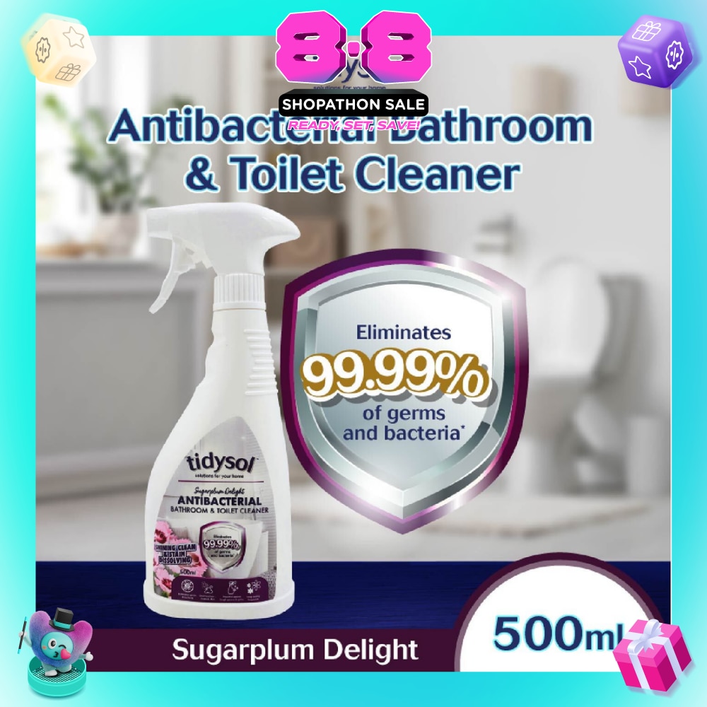 Sugarplum Delight Antibacterial Bathroom & Toilet Cleaner (Eliminates 99.99% Of Germs And Bacteria, Shining Clean And Stain Dissolving) 500ml