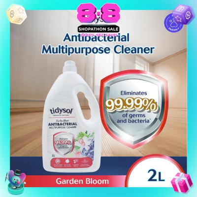 TIDYSOL - Garden Bloom Antibacterial Multipurpose Cleaner (Eliminates 99.99% Of Germs And Bacteria, Pet-friendly, Non-toxic) 2L