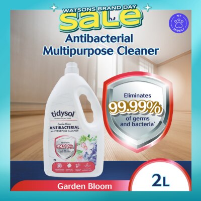 TIDYSOL - Garden Bloom Antibacterial Multipurpose Cleaner (Eliminates 99.99% Of Germs And Bacteria, Pet-friendly, Non-toxic) 2L