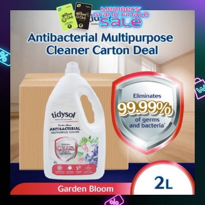 TIDYSOL Garden Bloom Antibacterial Multipurpose Cleaner (Eliminates 99.99% Of Germs And Bacteria) Carton 2000ml X 10s