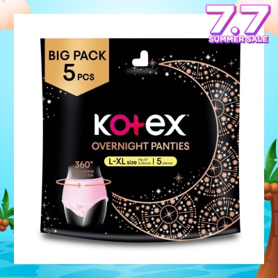 KOTEX Overnight Panties Sleepwell Size L To Xl (Now In Upsized Pack With 360 Anti Leakage Protection Gives You Safe And Comfortable Sleep) 5s