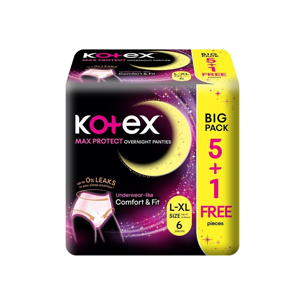 Max Protect Overnight Panties Size L-XL 6s (5s + Free 1s)