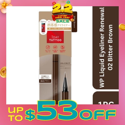 K-PALETTE 1Day Tattoo Waterproof Liquid Eyeliner 02 Bitter Brown (Subtle And Natural Brown), Enhance Your Eyes With Long Lasting, Tears And Sweat Resistant Eyeliner 0.67ml