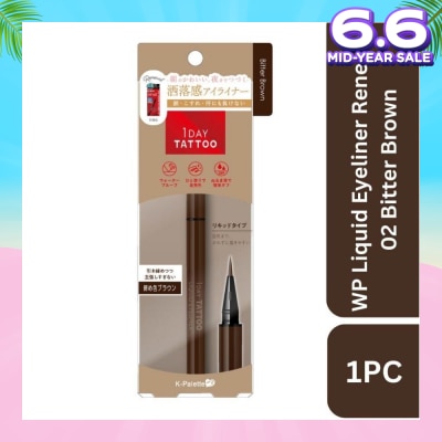 K-PALETTE 1Day Tattoo Waterproof Liquid Eyeliner 02 Bitter Brown (Subtle And Natural Brown), Enhance Your Eyes With Long Lasting, Tears And Sweat Resistant Eyeliner 0.67ml