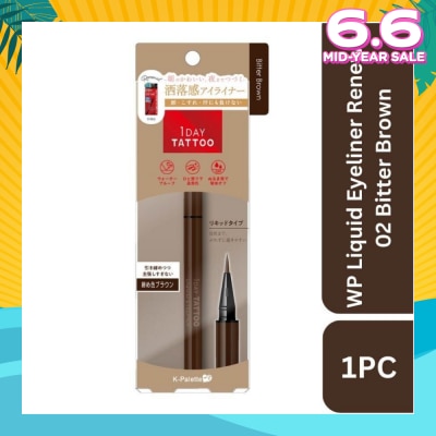 K-PALETTE 1Day Tattoo Waterproof Liquid Eyeliner 02 Bitter Brown (Subtle And Natural Brown), Enhance Your Eyes With Long Lasting, Tears And Sweat Resistant Eyeliner 0.67ml