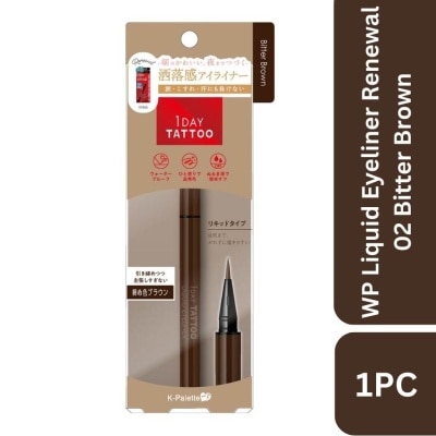 K-PALETTE 1Day Tattoo Waterproof Liquid Eyeliner 02 Bitter Brown (Subtle And Natural Brown), Enhance Your Eyes With Long Lasting, Tears And Sweat Resistant Eyeliner 0.67ml