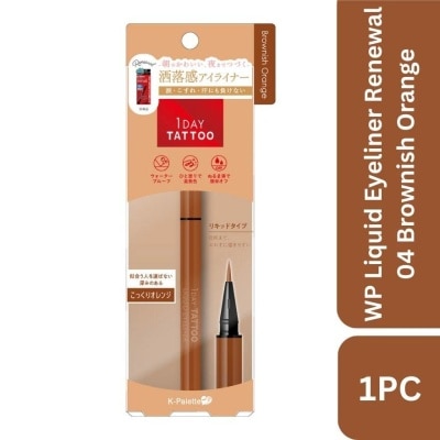 K-PALETTE 1Day Tattoo Waterproof Liquid Eyeliner 04 Brownish Orange (Deep, Warm, Orange Brown), Enhance Your Eyes With Long Lasting, Tears And Sweat Resistant Eyeliner 0.67ml