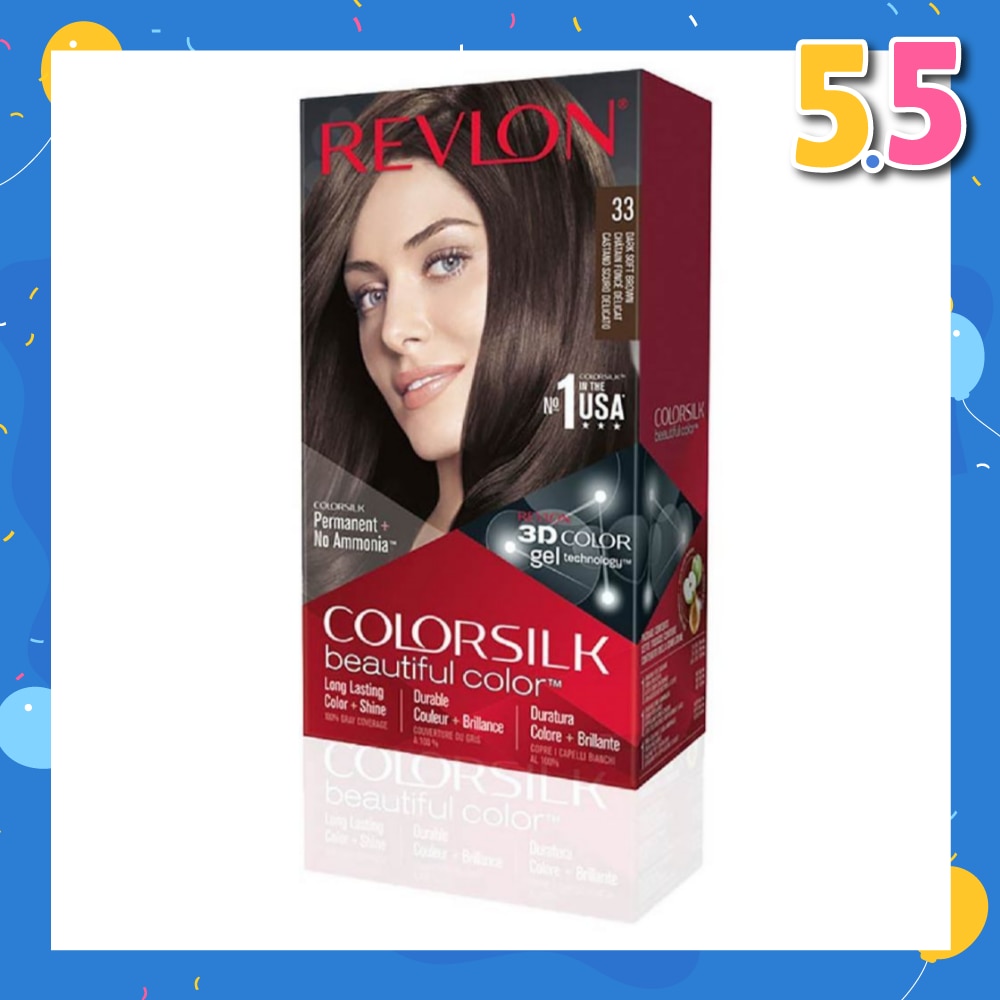 REVLON ColorSilk Hair Color 33 Dark Soft Brown 180ml