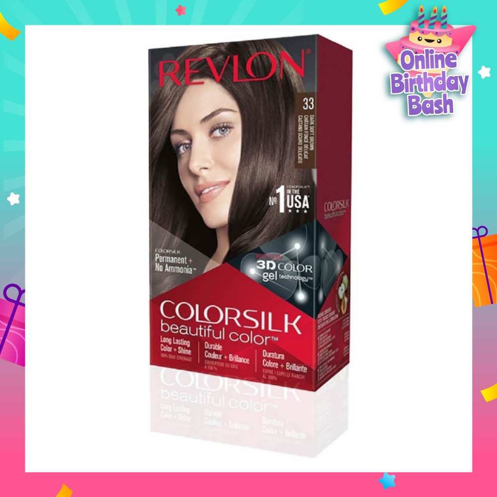 REVLON ColorSilk Hair Color 33 Dark Soft Brown 180ml