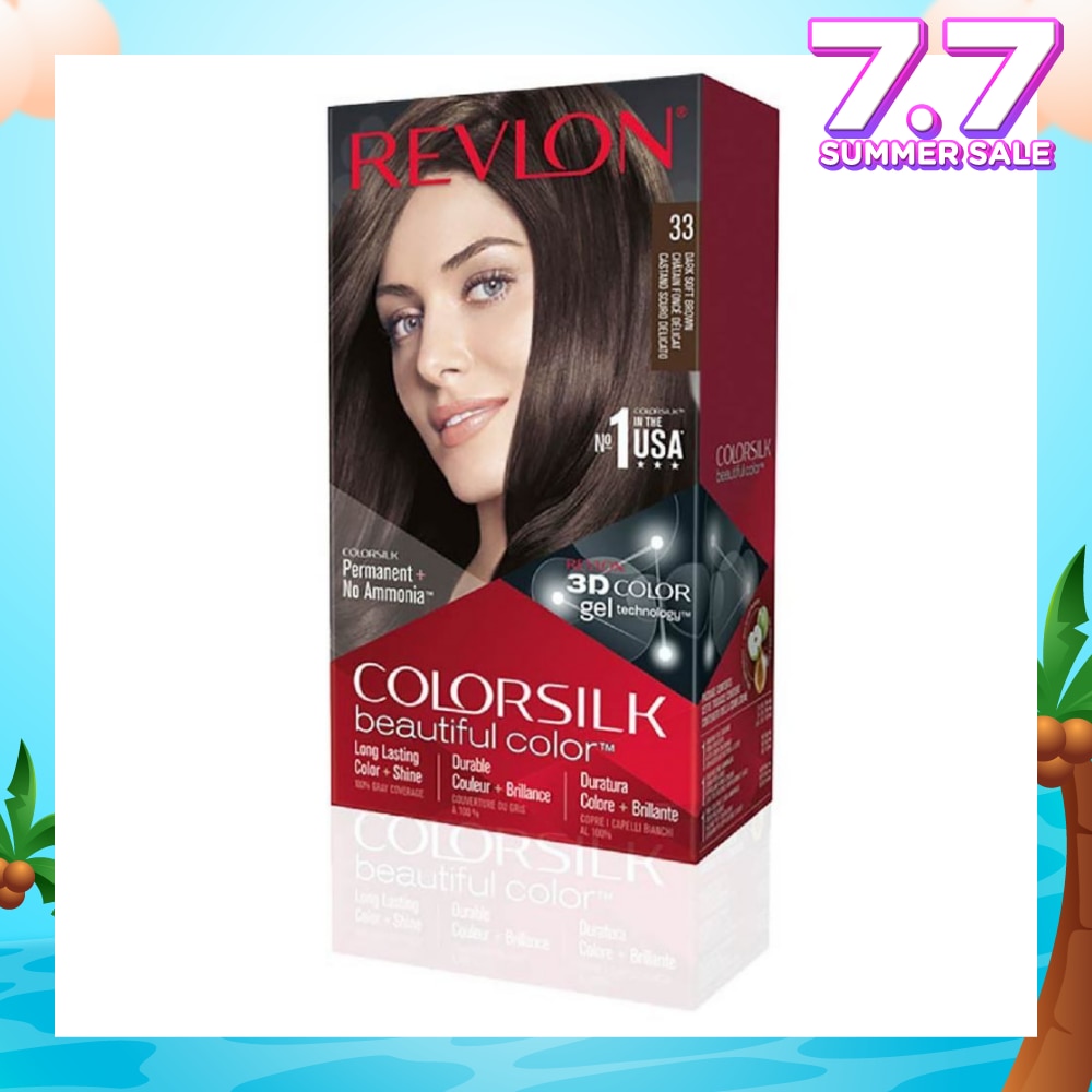 REVLON ColorSilk Hair Color 33 Dark Soft Brown 180ml