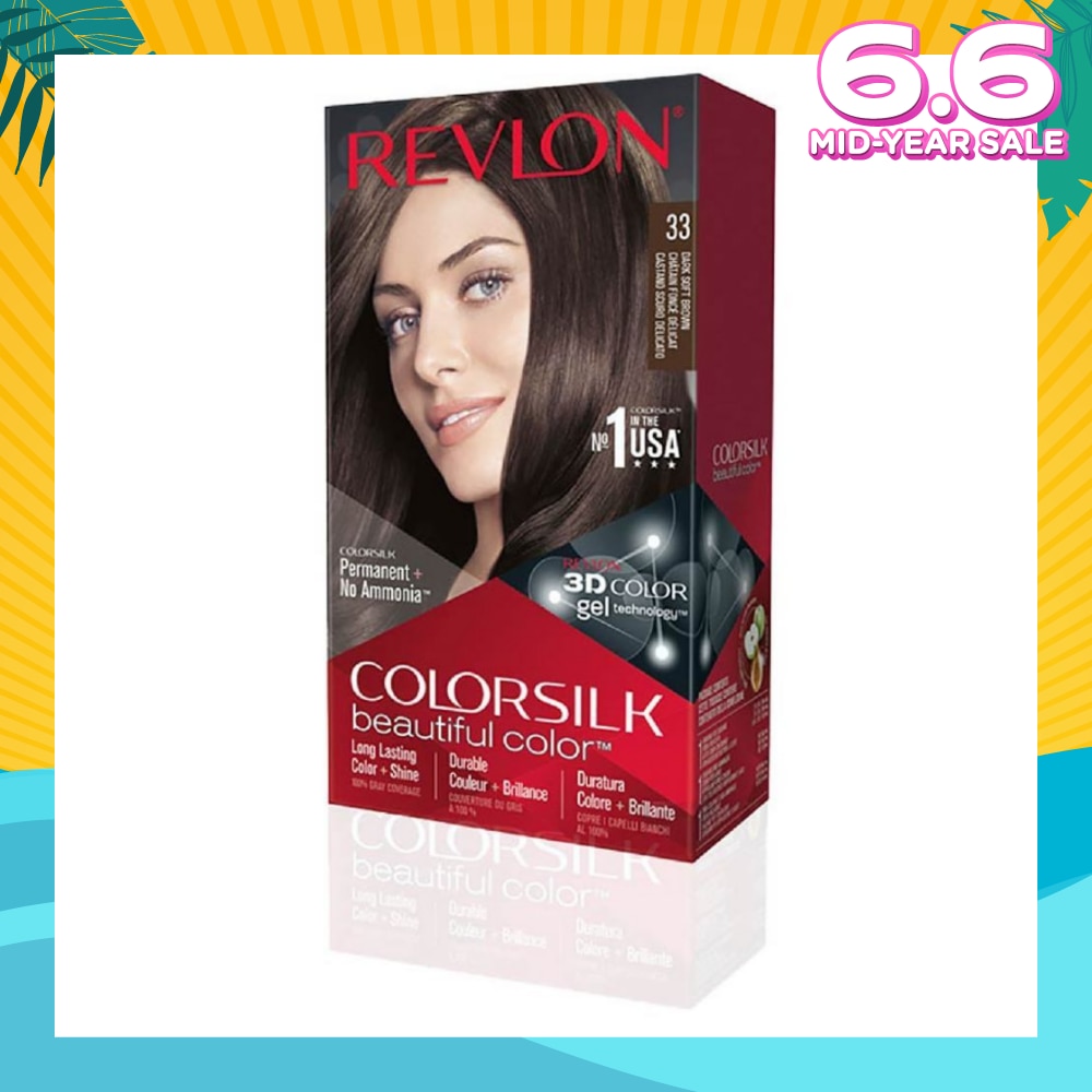 REVLON ColorSilk Hair Color 33 Dark Soft Brown 180ml