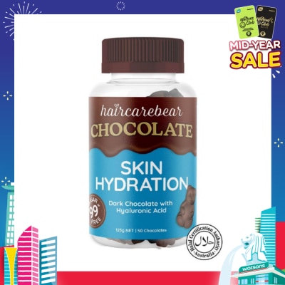 HAIRCAREBEAR Skin Hydration Gummies Hyaluronic Acid 99% Sugar Free Dark Chocolate (For Boost Your Skin) 50s