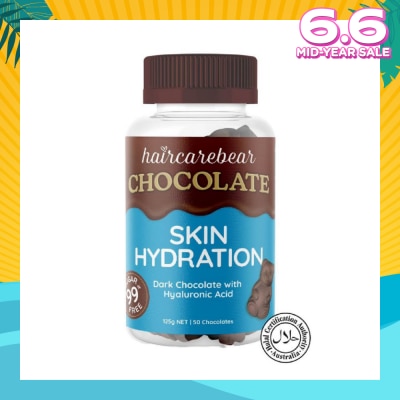 HAIRCAREBEAR Skin Hydration Gummies Hyaluronic Acid 99% Sugar Free Dark Chocolate (For Boost Your Skin) 50s