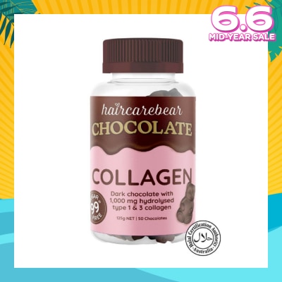 HAIRCAREBEAR Collagen Gummies 99% Sugar Free Dark Chocolate (For Supports Collagen Production) 50s
