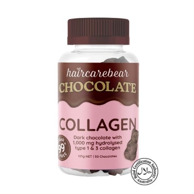 HAIRCAREBEAR Collagen Gummies 99% Sugar Free Dark Chocolate (For Supports Collagen Production) 50s