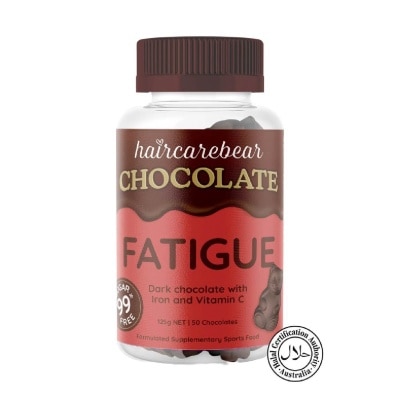 HAIRCAREBEAR Fatigue Gummies Iron And Vitamin C 99% Sugar Free Dark Chocolate (For Support Energy Production) 50s