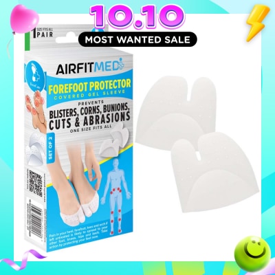 AF MEDI Forefoot Protector Covered Gel Sleeve Set (To Prevents Blisters, Corns, Bunions, Cuts & Abrasions) 1s image