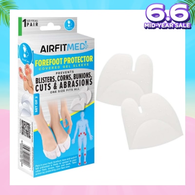 AIRFIT MEDI Forefoot Protector Covered Gel Sleeve Set (To Prevents Blisters, Corns, Bunions, Cuts & Abrasions) 1s