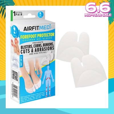 AIRFIT MEDI Forefoot Protector Covered Gel Sleeve Set (To Prevents Blisters, Corns, Bunions, Cuts & Abrasions) 1s