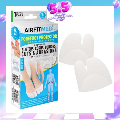 AF MEDI - Forefoot Protector Covered Gel Sleeve Set (To Prevents Blisters, Corns, Bunions, Cuts & Abrasions) 1s