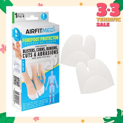 AIRFIT MEDI Forefoot Protector Covered Gel Sleeve Set (To Prevents Blisters, Corns, Bunions, Cuts & Abrasions) 1s