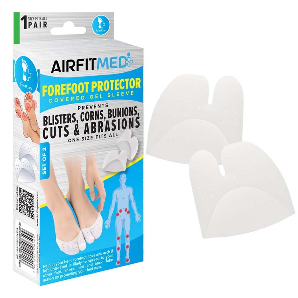 Forefoot Protector Covered Gel Sleeve Set (To Prevents Blisters, Corns, Bunions, Cuts & Abrasions) 1s