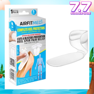 AIRFIT MEDI Complete Heel Protectors Shock Absorbing Gel Set (For Cuts & Blisters Prevention Heel Spur Pain Relief) 1s