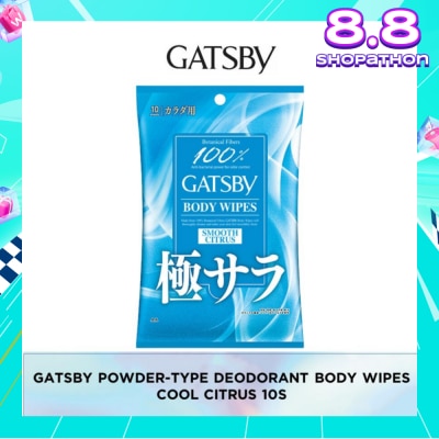GATSBY Powder Deodorant Wipes Cool Citrus 10s