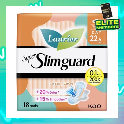 LAURIER Super Slimguard Day Wing Sanitary Pad with Gathers 22.5cm 18s