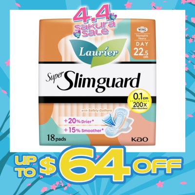 LAURIER - Super Slimguard Day Wing Sanitary Pad with Gathers 22.5cm 18s