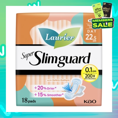 LAURIER Super Slimguard Day Wing Sanitary Pad with Gathers 22.5cm 18s