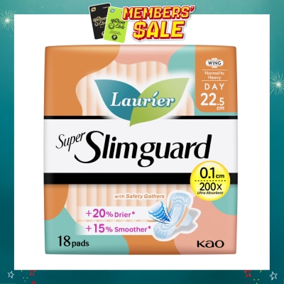 LAURIER - Super Slimguard Day Wing Sanitary Pad with Gathers 22.5cm 18s