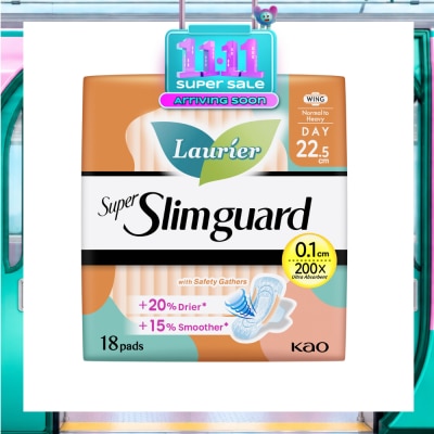 LAURIER Super Slimguard Day Wing Sanitary Pad with Gathers 22.5cm 18s image