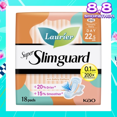 LAURIER Super Slimguard Day Wing Sanitary Pad with Gathers 22.5cm 18s