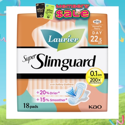 LAURIER - Super Slimguard Day Wing Sanitary Pad with Gathers 22.5cm 18s