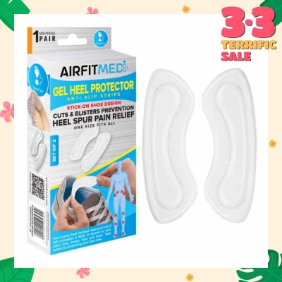 AIRFIT MEDI Gel Heel Protector Anti Slip Strip Set (For Cuts & Blisters Prevention & Heel Spur Pain Relief) 1s