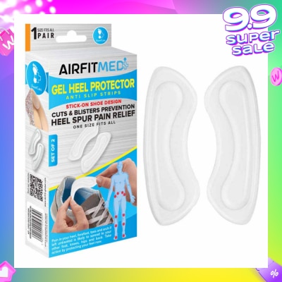 AIRFIT MEDI Gel Heel Protector Anti Slip Strip Set (For Cuts & Blisters Prevention & Heel Spur Pain Relief) 1s
