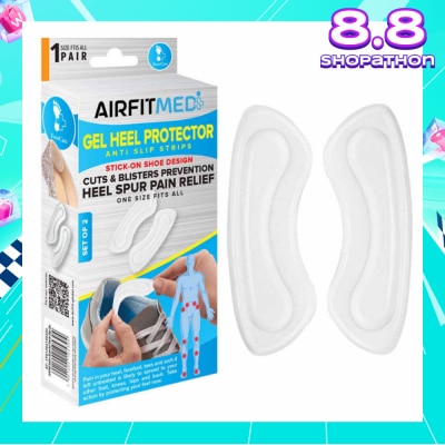 AIRFIT MEDI Gel Heel Protector Anti Slip Strip Set (For Cuts & Blisters Prevention & Heel Spur Pain Relief) 1s