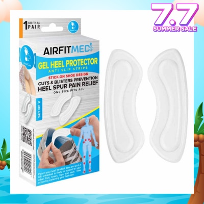 AIRFIT MEDI Gel Heel Protector Anti Slip Strip Set (For Cuts & Blisters Prevention & Heel Spur Pain Relief) 1s
