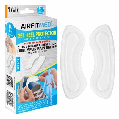 AIRFIT MEDI Gel Heel Protector Anti Slip Strip Set (For Cuts & Blisters Prevention & Heel Spur Pain Relief) 1s